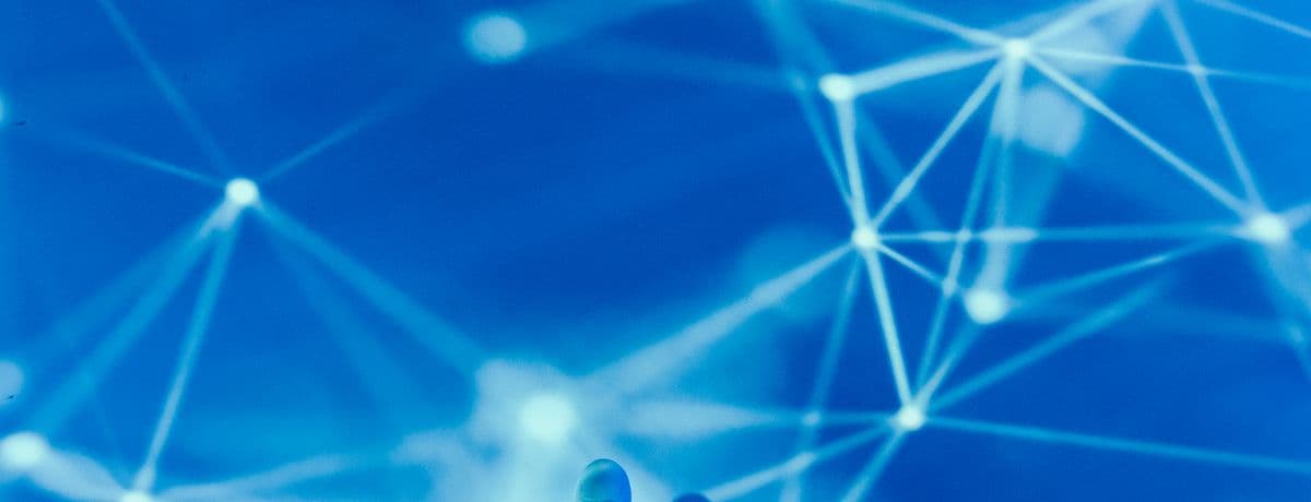 An abstract network of connected nodes