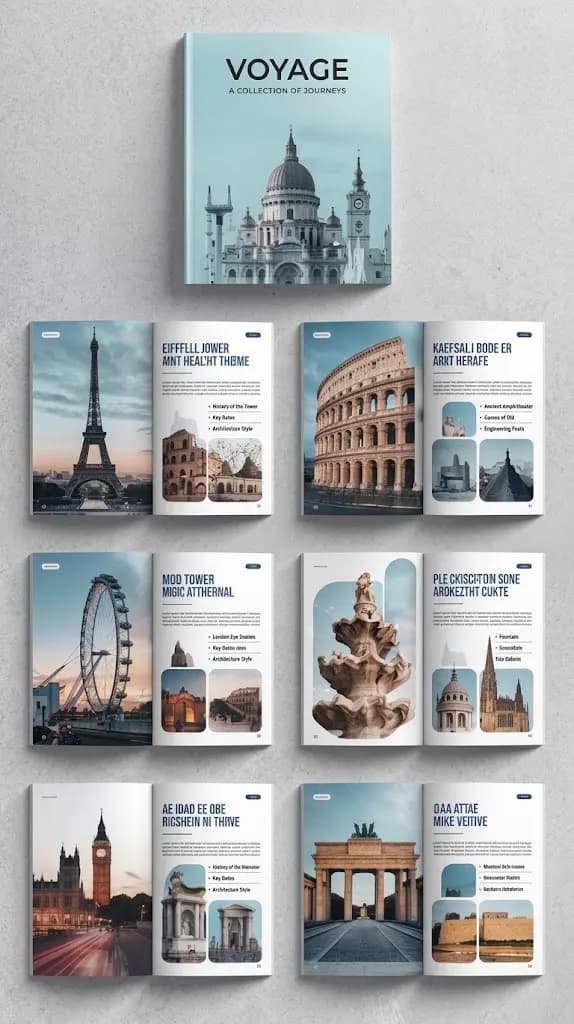 Travel book pages prepared for promotion by Million Ways Digital